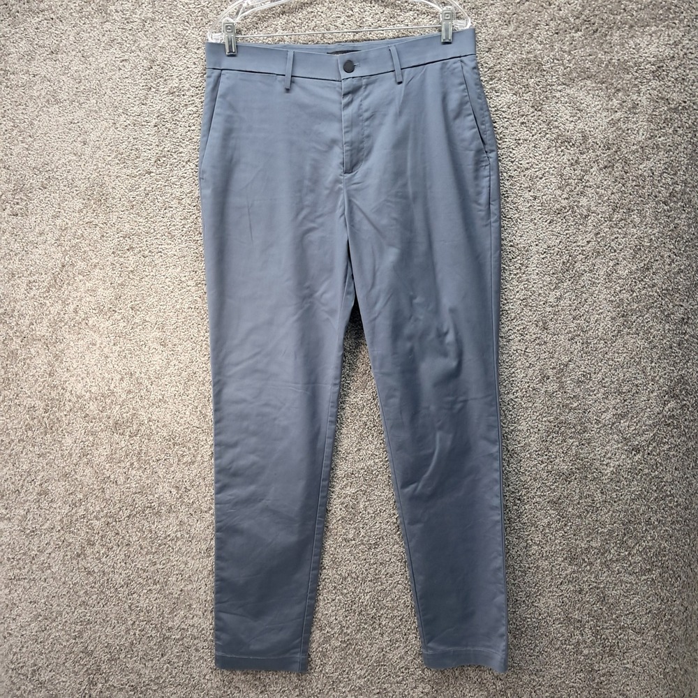 Banana Republic Mens Slim Fit Chinos Blue Gray Cotton Blend Stretch Pants 34x32